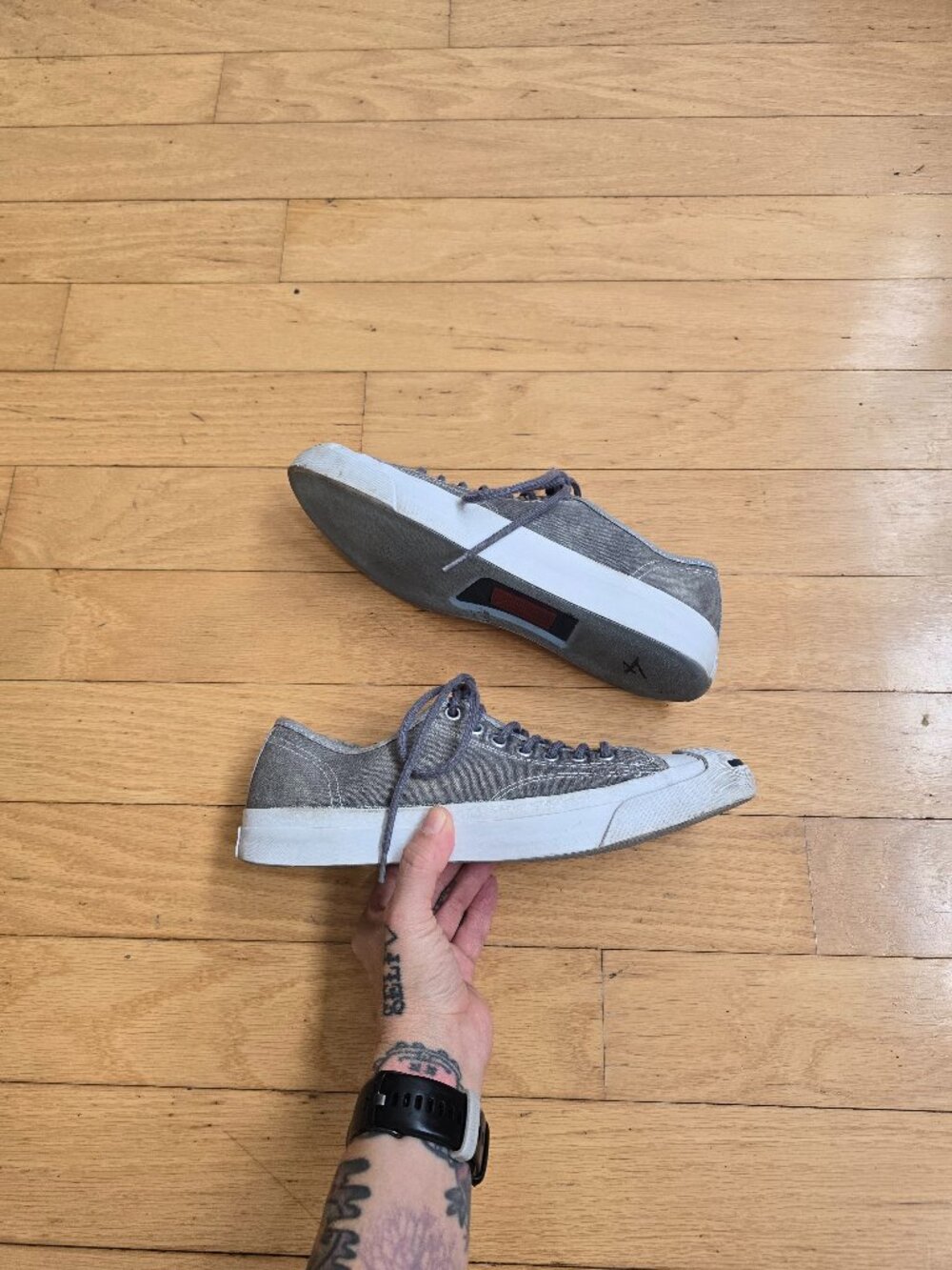 Converse | Jack Purcell Low Thunder Grey Canvas Cork Insole Sneakers | Mens 8